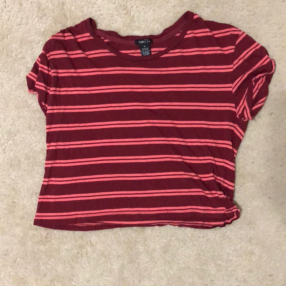 Striped cropped tee